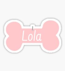 Lola - Dog Name Tag Pink Sticker