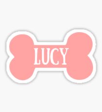 Lucy - Dog Name Tag Pink Sticker