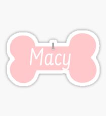 Macy - Dog Name Tag Pink Sticker