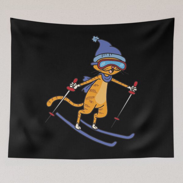 Item preview, Cat Ski Holiday T-Shirt Gift Skiing Cat designed and sold by Manisma Road.