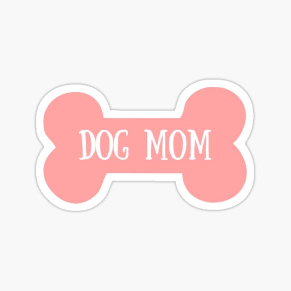 Dog Mom - Dog Name Tag Pink Sticker