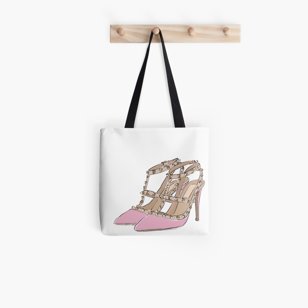 pink heels and bag