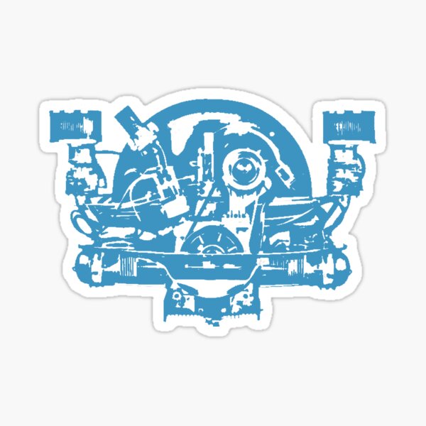 aircooled blue engine Sticker