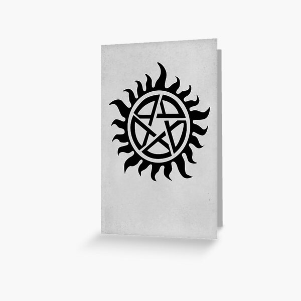 Supernatural Demon Possession Protection Black Greeting Card By Styl0 Redbubble 8802