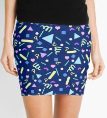 Retro Pastel Confetti in Navy Mini Skirt