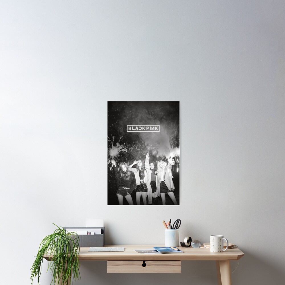 Schwarzes Rosa Kpop BlackPink Poster