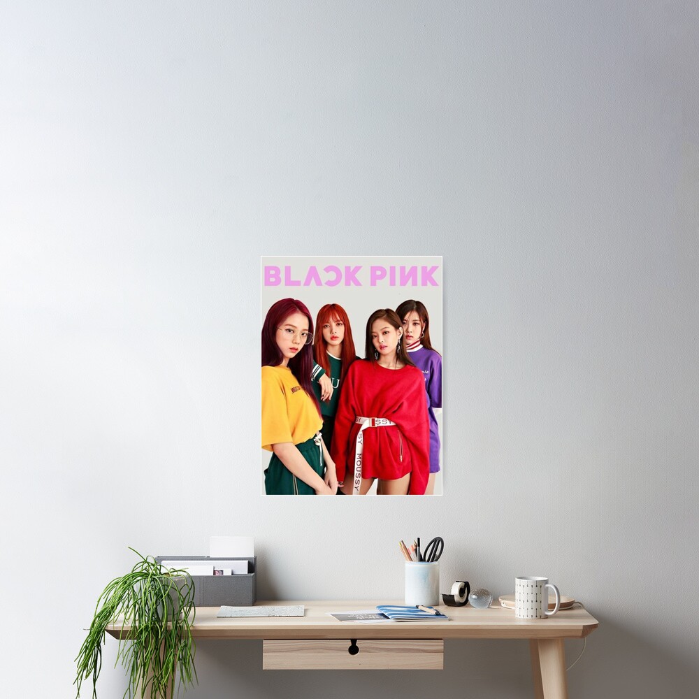 Schwarzes Rosa Kpop BlackPink Poster