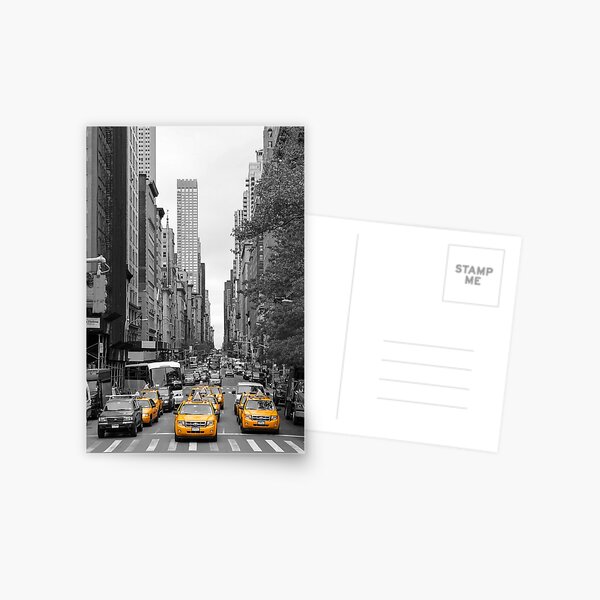New York Yellow Taxis On Manhattan Streets Postcard