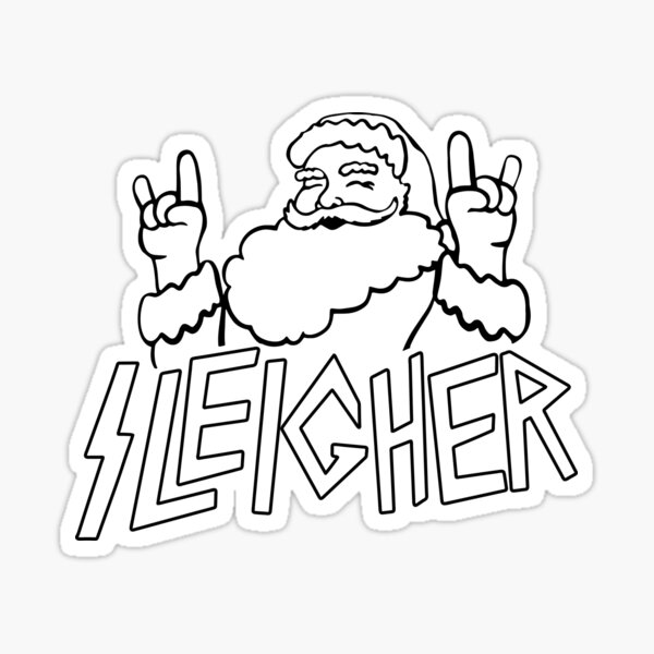 Santa goes Metal Santa Sleigher Funny Christmas for Metalheads Sticker