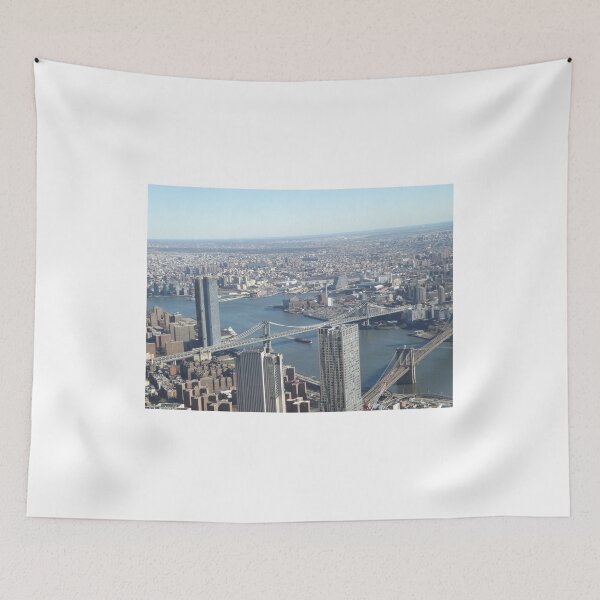 Item preview, Aerial View, Lower Manhattan, Brooklyn Bridge, Manhattan Bridge, East River,  New York City  designed and sold by lenspiro.