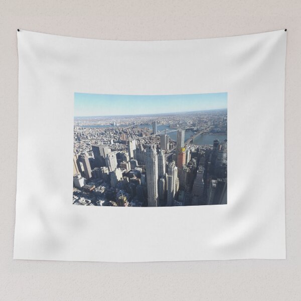 Item preview, Aerial View, Lower Manhattan, Brooklyn Bridge, Manhattan Bridge, East River, New York City  designed and sold by lenspiro.