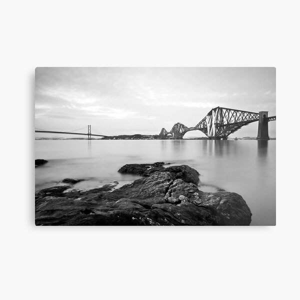 Forth Bridges at Dusk Metal Print