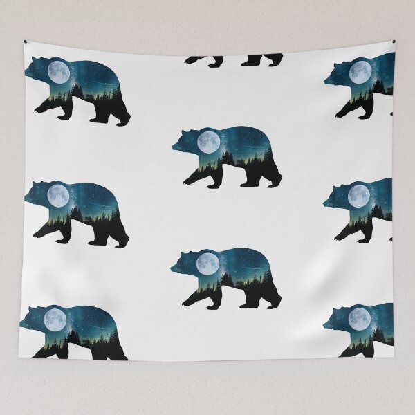 Item preview, Starry Cosmic Forest Spirit Bear designed and sold by artbykeli.