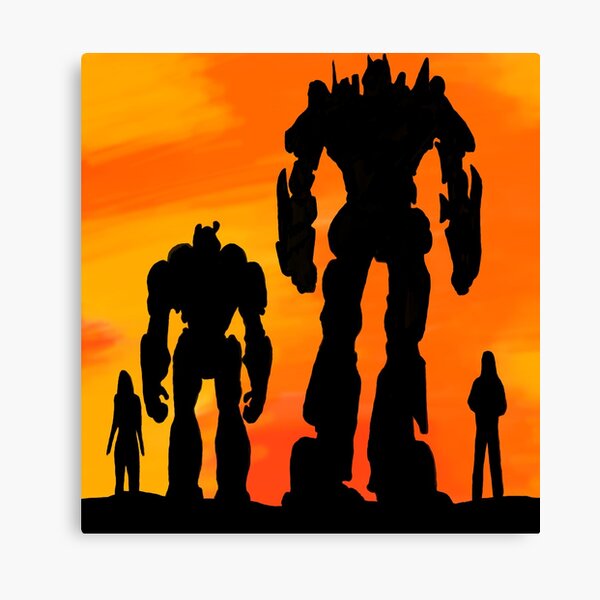 Optimus & Bumblebee Sunset Canvas Print