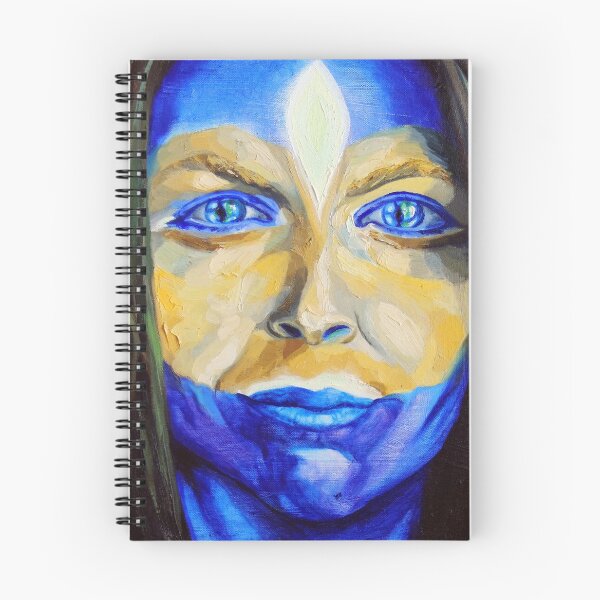 Item preview, Blue Download (self portrait) designed and sold by Meredith Rose Paintings.
