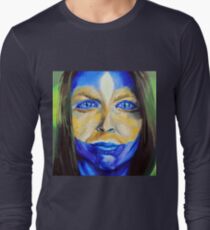 Blue Download (self portrait) Long Sleeve T-Shirt