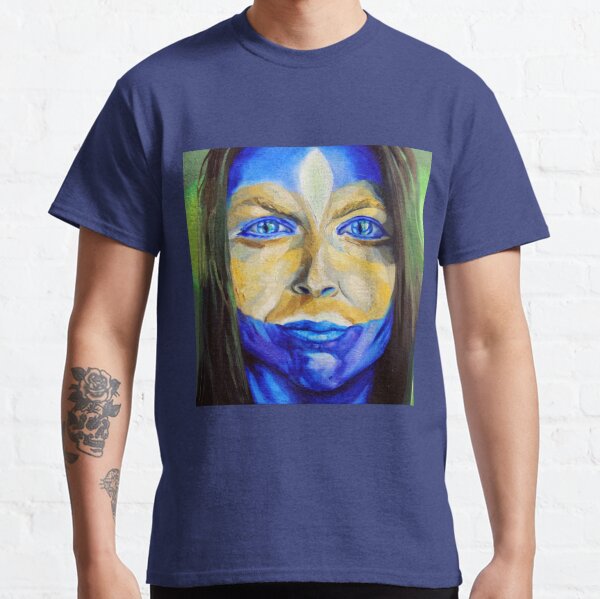 Blue Download (self portrait) Classic T-Shirt
