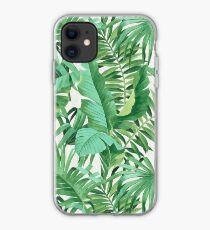 Green tropical leaves II iPhone Case