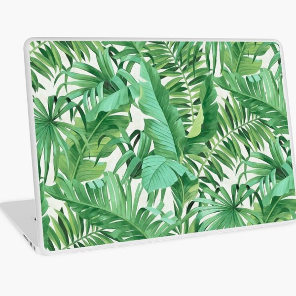 Green tropical leaves II Laptop Skin