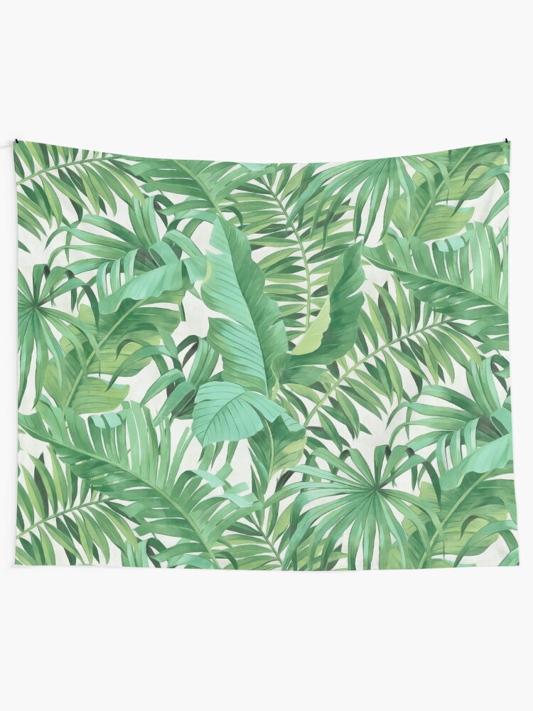 Alternate view of Green tropical leaves II Tapestry