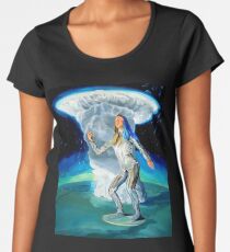 Space Woman Knows the Way Women's Premium T-Shirt