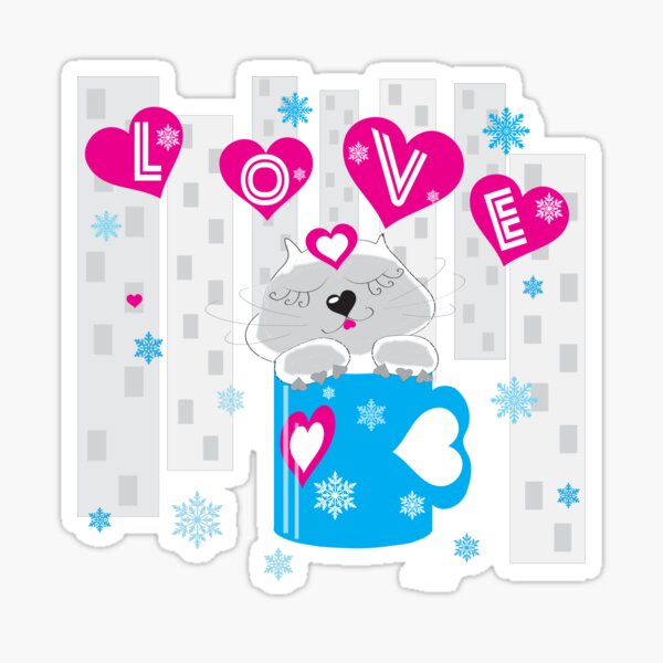 Love in a cup Sticker