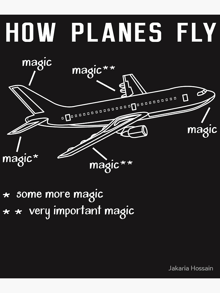 How Planes Fly T-Shirt, Airplane Flying Pilot Tshirt Gift Metal