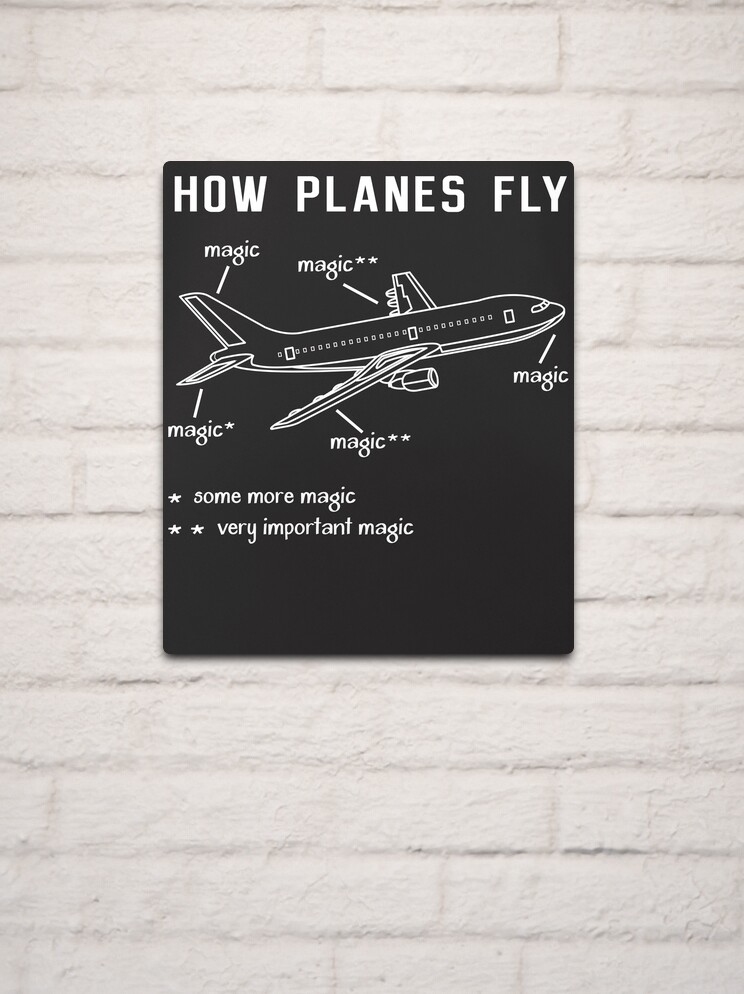 How Planes Fly T-Shirt, Airplane Flying Pilot Tshirt Gift Metal