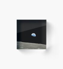 Earthrise over moon Acrylic Block