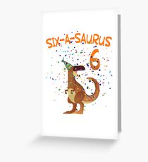 6. Geburtstag Dino Grußkarte