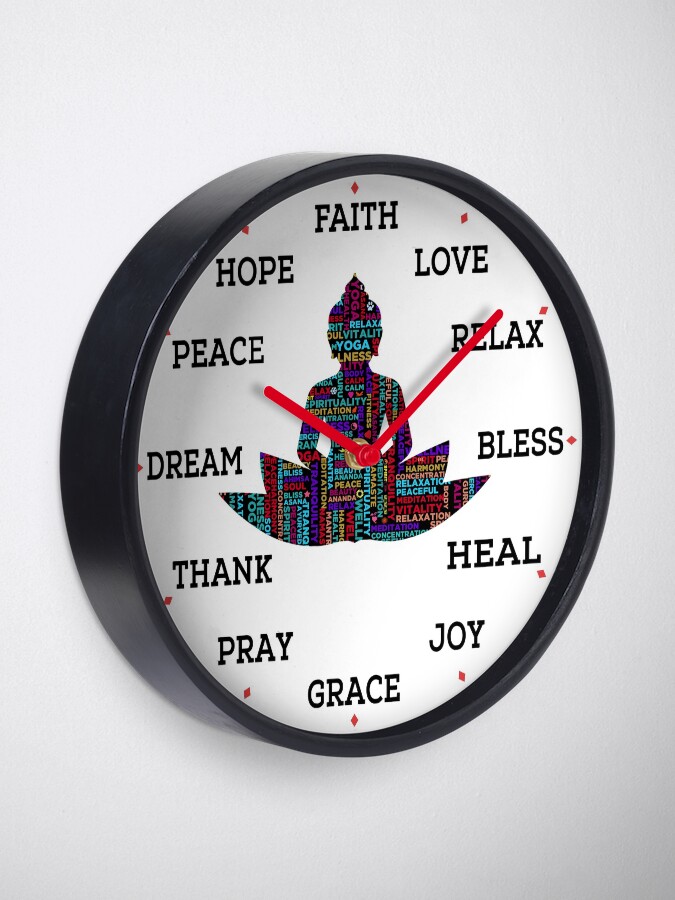 "Mindfulness Clock" Clock for Sale by expressimpress Redbubble