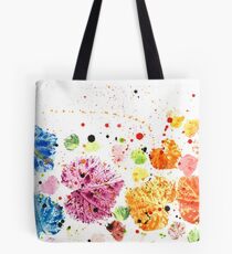 Colorful Rainbow Leaves - Autmnal Happy Leaf Composition Tote Bag