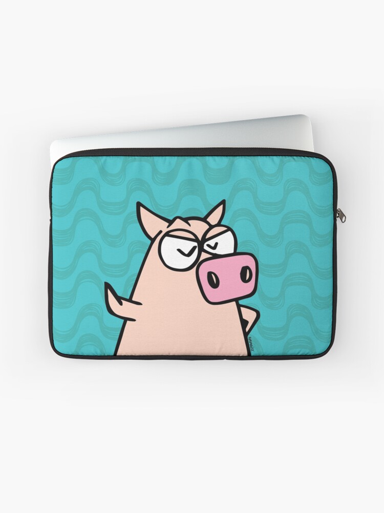 Kino Talk To The Hand Annoyed Pig Laptop Sleeve By Kokonuzz