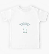 UFO vector icon. Alien space ship. World UFO day. Kids Tee