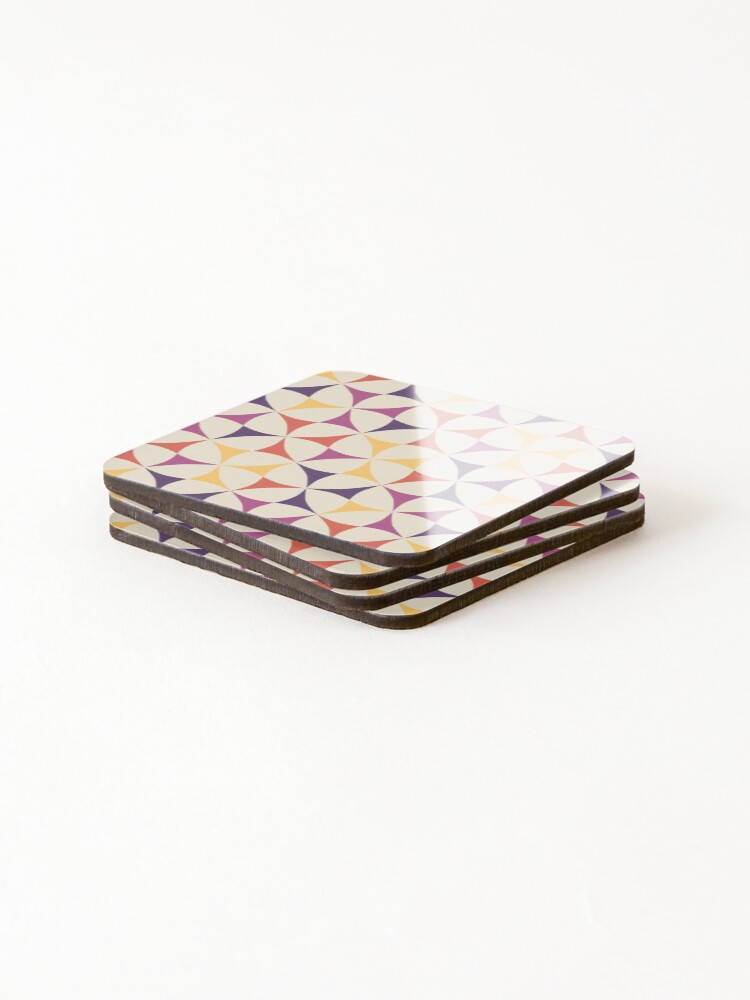 Thumbnail 4 of 5, Coasters (Set of 4), Geometric Pattern: Windmill: Spring designed and sold by redwolfoz.