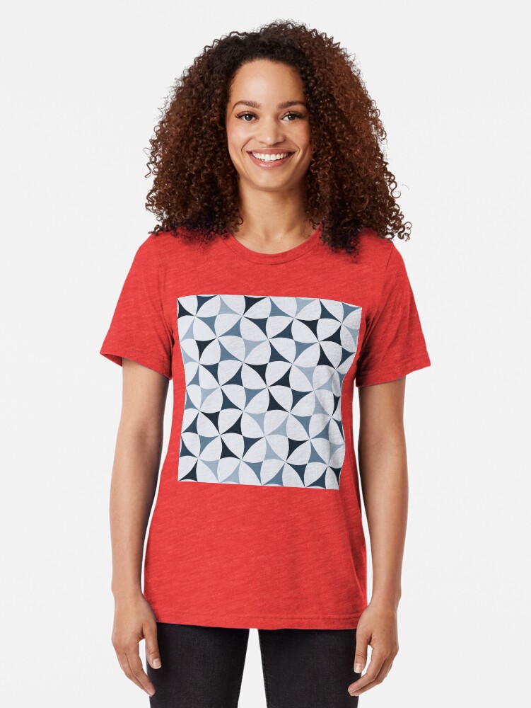 Alternate view of Geometric Pattern: Windmill: Winter Tri-blend T-Shirt