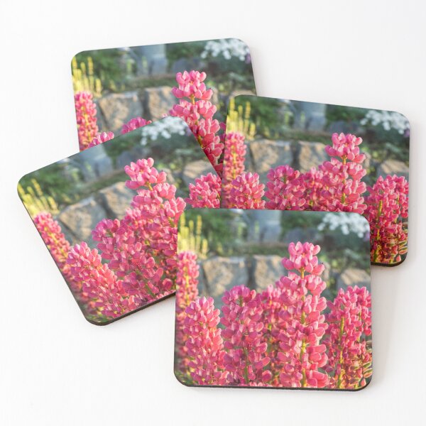 Item preview, Living Coral Coloured Lupines in Glorious Morning Light designed and sold by Georgia Mizuleva.