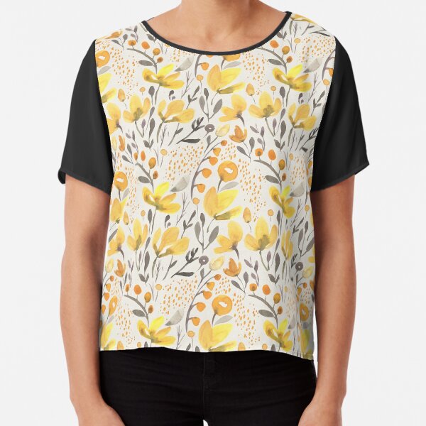 Yellow field Chiffon Top