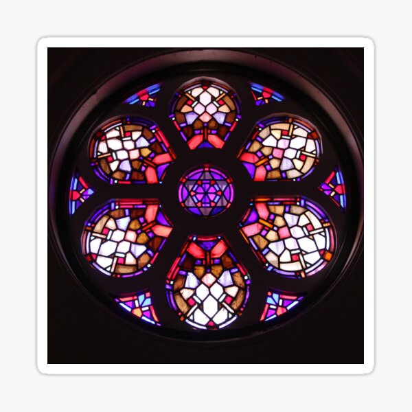 Purple Rosary Window Mandala Photo Sticker