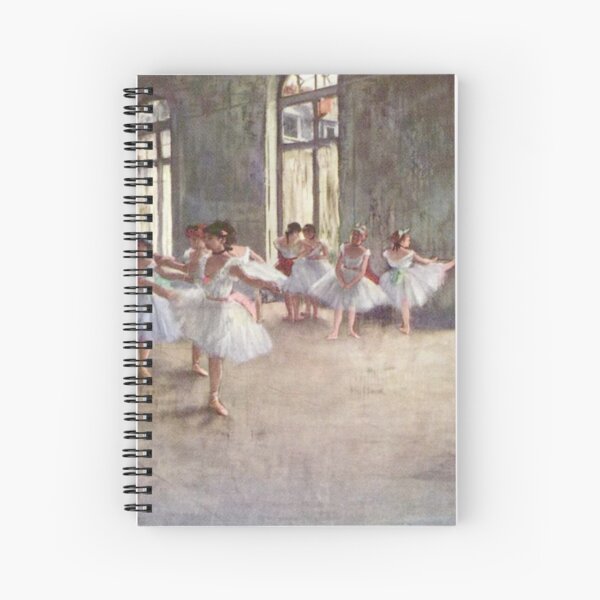 Edgar Degas French Impressionism Oil Painting Ballerinas Rehearsing Dancing Spiral Notebook
