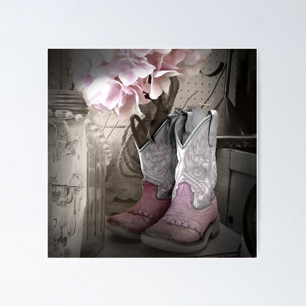 Pink Cowgirl Boots Poster