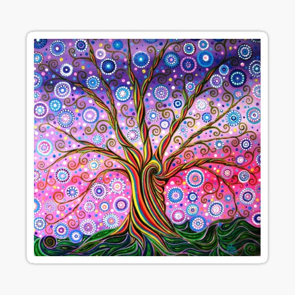 Árbol de la raya de caramelo de la vida Pegatina
