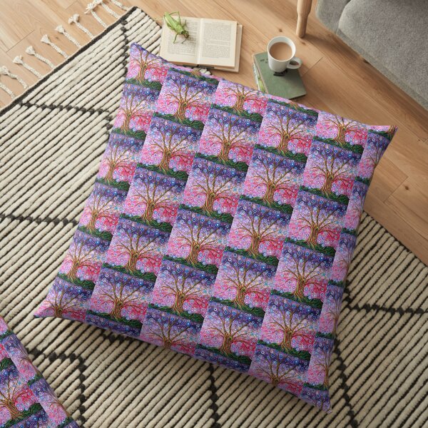 Candy Stripe Tree of Life Floor Pillow
