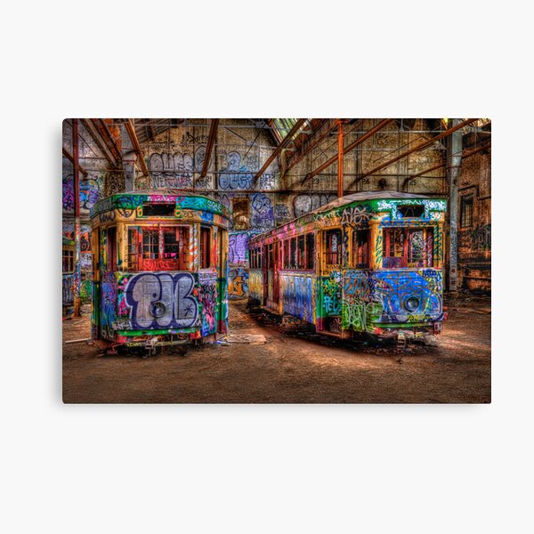Two Trams Canvas Print