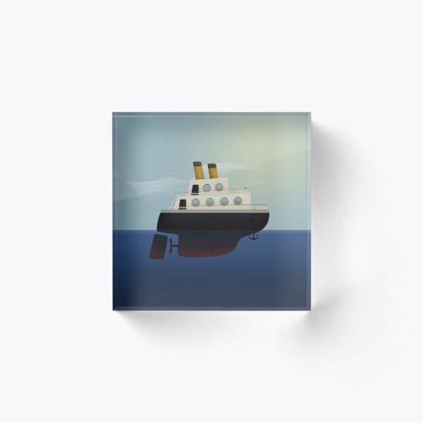 The little big boat on the sea Acrylic Block