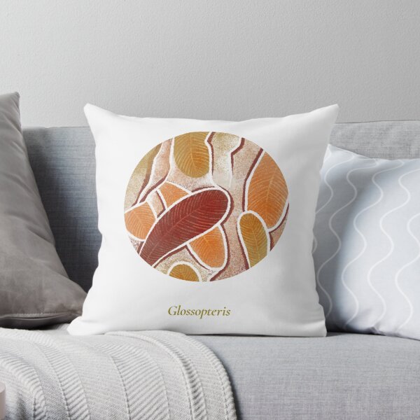 The Circles of Life: Glossopteris Throw Pillow