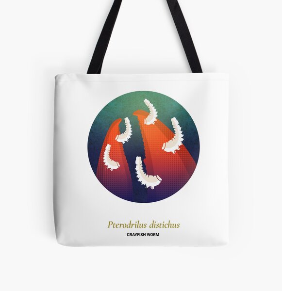 The Circles of Life: Crayfish Worm All Over Print Tote Bag