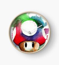 1 UP WATERCOLOR MUSHROOM Design SUPERMARKET Clock