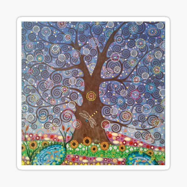 Tree of Life with Dragonfly Sticker