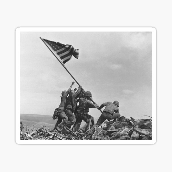 Raising the Flag on Iwo Jima. By Joe Rosenthal. Sticker